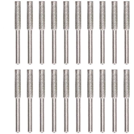 Affûteur de tronçonneuse 20 pièces, ensemble d'outils d'affûtage de fichiers rotatifs à tête de meulage de bavures, argent 4mm (1/5)