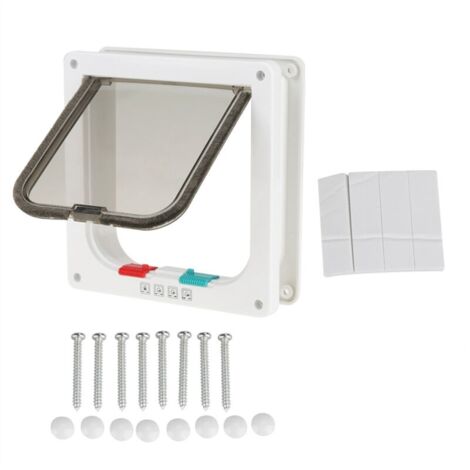 Porte verrouillable à 4 voies pour chat et petit chien, pour soins des animaux de compagnie (1/5)