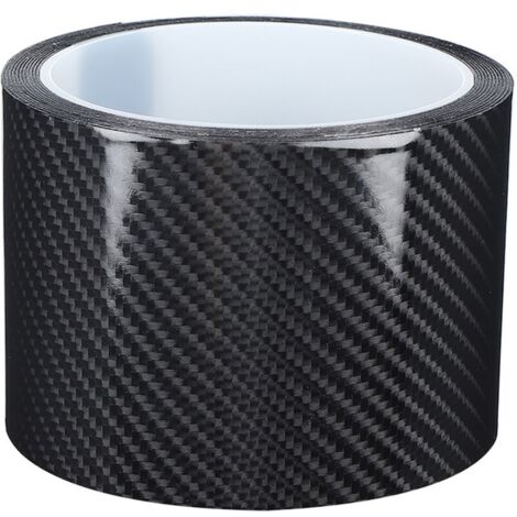 Film de protection en Fiber de carbone noir, autocollant anti-rayures pour bord de porte de voiture (7cm x 3 mètres)