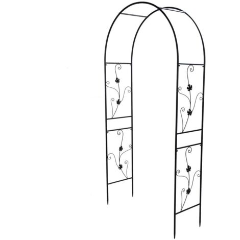 Arc de jardin extérieur, cadre d'escalade pour plantes, Support de Support, décoration de pelouse et d'arrière-cour, noir (1/5)