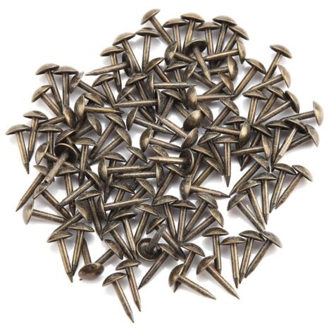 100 pièces épaissir les agrafes en fer clous attaches pour meubles tambour porte en bois (612mm) (1/5)