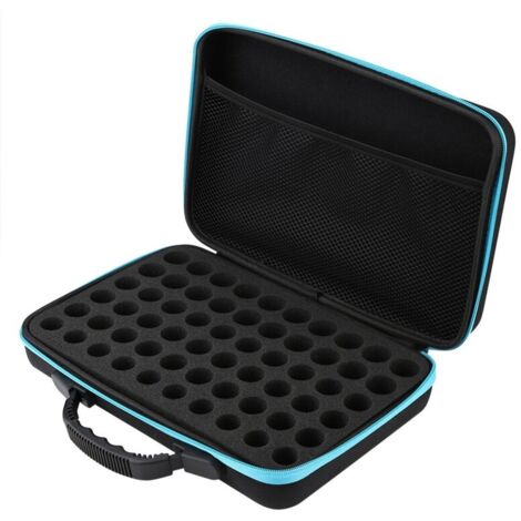tui de transport d'huiles essentielles, coque rigide, 60 bouteilles adaptées aux bouteilles de 5 ml, 15 ml (bleu) (1/5)