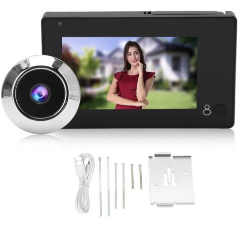 Sonnette vidéo intelligente cran couleur TFT 4,3 pouces Grand angle de 105 degrés Anti-Peeping Sécurité à domicile (1/5)