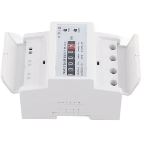 Compteur électrique numérique 220V, 1 phase, 2 fils, 4P, Rail Din, compteur électronique KWh (20(80)A) (1/5)