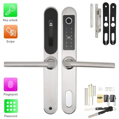 Serrure à empreinte digitale étanche – Déverrouillage par mot de passe et carte – Capacité 100 empreintes – Pour portes 30-70mm (1/5)