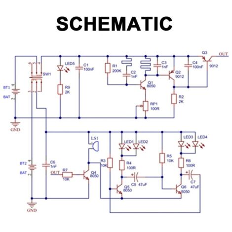 Kit de bricolage pour détecteur de métaux électronique, ensemble de pièces détachées pour localisateur simple, pratique de la soudure et de la fabrication de circuits imprimés