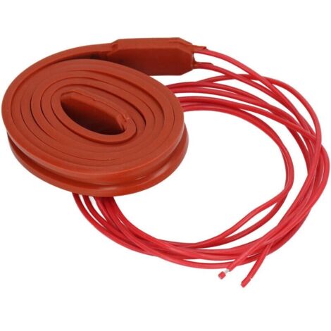Ceinture chauffante en Silicone, isolation souple et étanche, Flexible, pour tuyau d'huile, 15x1000mm, 40w, DC12V (1/4)
