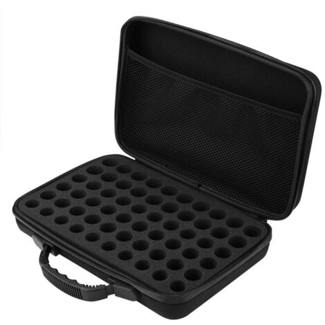 tui de transport d'huiles essentielles, coque rigide, 60 bouteilles adaptées aux bouteilles de 5 ml, 15 ml (noir) (1/5)