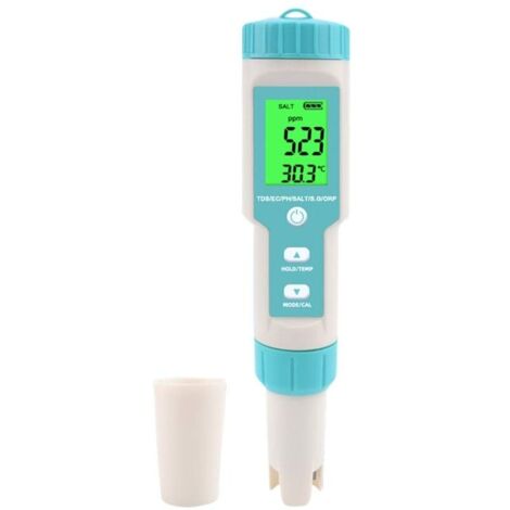 PH-Mètre, 7 En 1 Salinité/PH/SG/TDS/EC/ORP/Tempmètre, Testeur De Moniteur De Qualité De L'eau Pour Piscines, Culture Hydroponique, Eau Potable, Aquariums PH-Mètre, 7 En 1 Salinité/PH/SG/TDS/EC/ORP/Tem