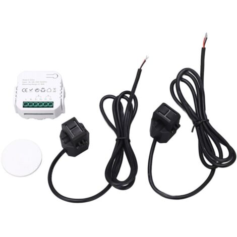 Moniteur d'énergie intelligent WiFi, compteur d'électricité monophasé à pince, 100-240 V CA, pour appareils électroménagers, noir PJ-1103A (1/5)