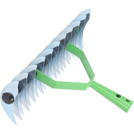 Rteau à chaume en acier inoxydable, dents à pointe incurvée, rteau à gazon pour feuilles, fournitures de jardin (1/5)
