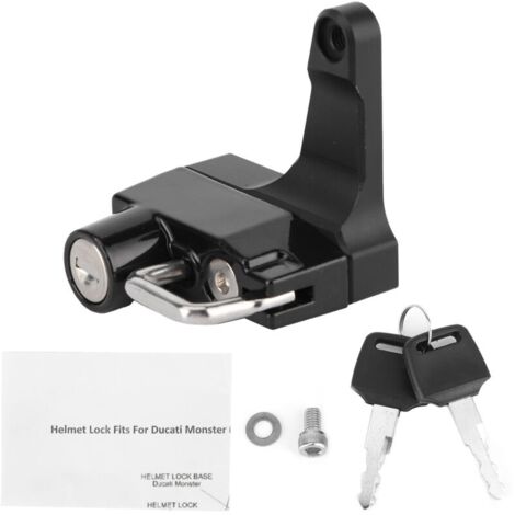 Serrure antivol en métal pour casque de moto, avec 2 clés, adaptée à Ducati Monster 696/796/1100 (1/5)