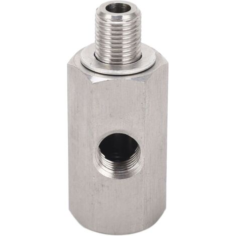 Capteur de pression d'huile M10x1.0, adaptateur en T vers M10, jauge de ligne d'alimentation Turbo, en acier inoxydable (1/5)