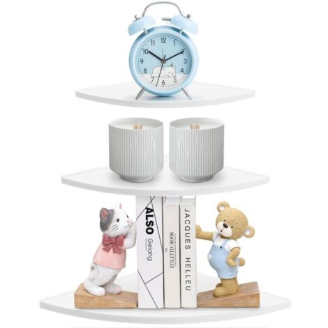 3 pièces étagère d'angle flottante murale étagère de rangement étagères meubles de maison décor de bureau (1/5)