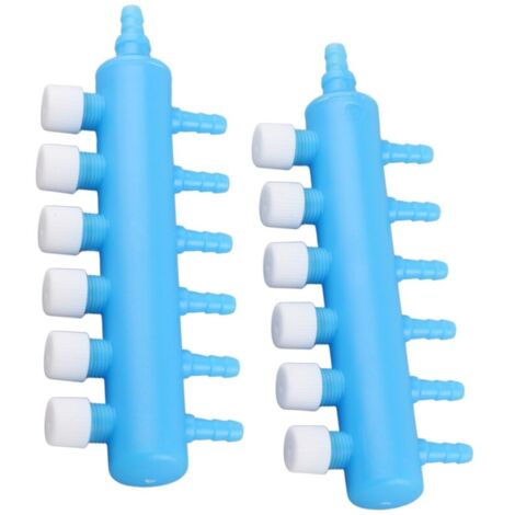Lot de 2 répartiteurs d'air pour aquarium, adaptateur de pompe à oxygène, 6 voies (1/5)