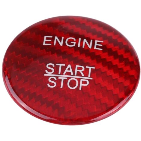 Garniture de couvercle de bouton de démarrage de moteur en Fiber de carbone rouge, pour Mercedes Benz classe A B C GLC GLA CLA ML