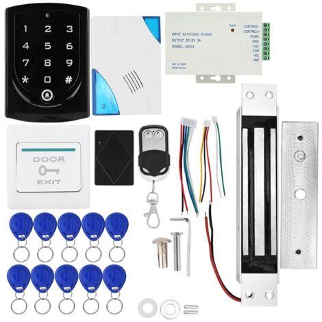 Système de contrôle d'accès magnétique 180kg – Verrouillage NC avec télécommande – Alimentation DC 12V – 10 porte-clés inclus (1/5)