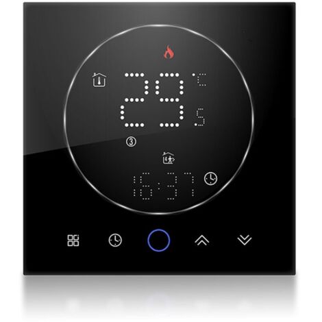 Thermostat intelligent sans fil pour la maison, chaudière murale Programmable précise, AC95-240V carré noir