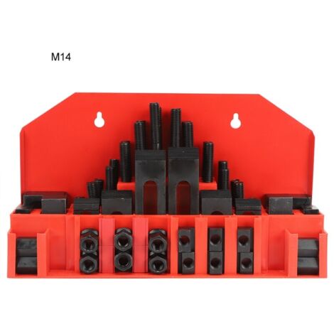 Kit de pinces à fente en T, plaque de presse combinée durcie pour fraiseuse de tour M14, 58 pièces
