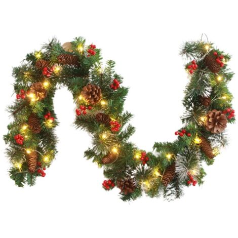 Guirlande de noël avec 50 éclairage Led, sapin artificiel décoratif pour escaliers, cheminées, bureaux, extérieur