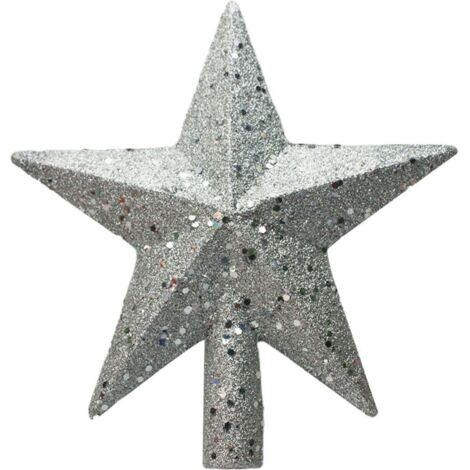 Décoration à paillettes pour sommet d'arbre de noël, étoile de 20cm, pour fête à la maison (1/5)
