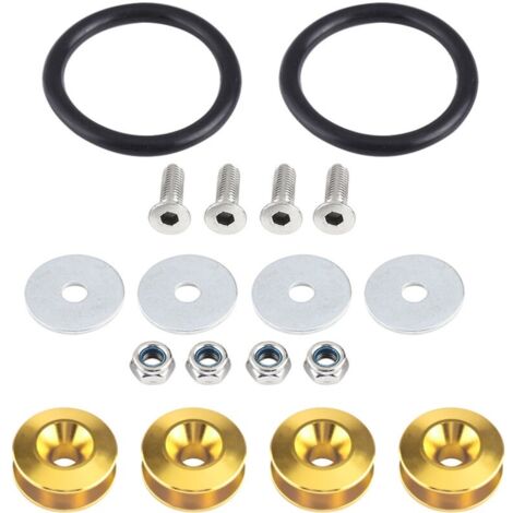 Rondelle de pare-chocs/boulon en alliage d'aluminium pour voiture, Kit d'habillage de compartiment moteur, fixation à dégagement rapide (1/4)