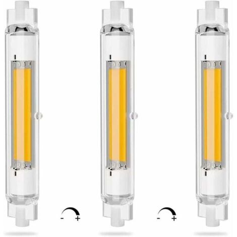 R7S LED 118mm Dimmable 20W Économie Énergie COB Ampoule LED R7S Équivalent à J118mm 200W Halogène Lampe, Blanc Chaud 3000K, Pas Scintillement, 2000LM, Éclairage à Faisceau 360°, CRI 90Ra, Lot de 3 [Cl