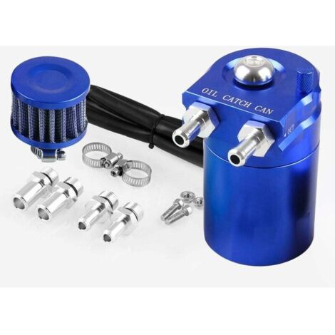 Universal Oil Catch Can, 300ml Filtre à air Reniflard Moteur Séparateur Réservoir d'huile Car Oil Catcher (Bleu) (1/5)