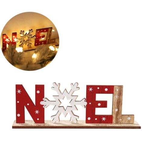 Noël en bois père noël bonhomme de neige flocons de neige lettre décoration Table ornement lettres signe fête