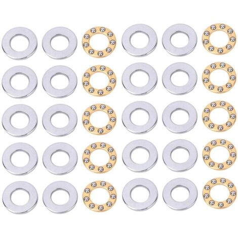 Jeu de roulements à billes de poussée miniatures en acier plat de haute précision, 10 pièces (F6-12M 6x12x4.5mm) (1/5)