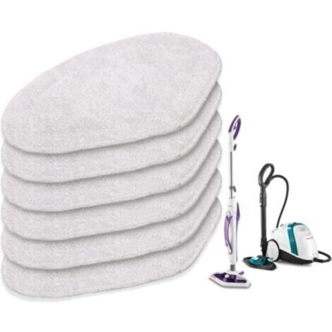 Tampons de rechange réutilisables en microfibre compatibles avec les tampons de recharge lavables pour nettoyeur vapeur POLTI Vaporetto (lot de 6)