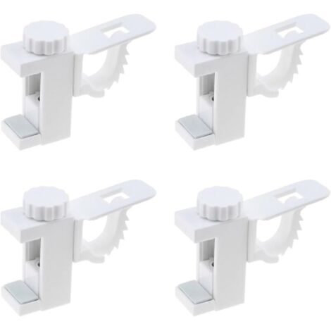 4 Pièces Support de Support de Pince Porte-Rideaux,Barre Transversale Réglable Tringle à Rideaux Stockage De Serviette Crochet (1/5)