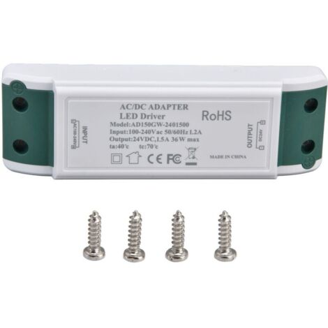 Pilote LED 24 V DC 1,5 A 36 W Alimentation LED Transformateur 24 V à courant constant AC100-240 V