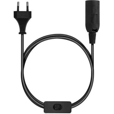 Douille E27 avec fil - Support de lampe pour ampoule avec cordon alimentation prise électrique et interrupteur - Câble 1.8m (1/4)