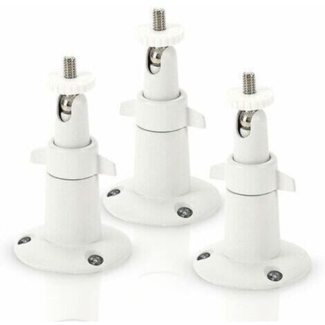 Metal Fixation Murale pour caméra de sécurité Intelligente Arlo - Fixation d'intérieur/extérieur Ajustable pour Les caméras Arlo et Autres modèles compatibles par (3 Pack, Blanc)