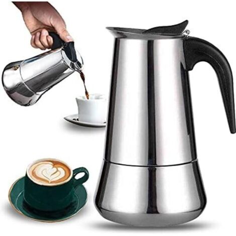 Cafetière italienne 12 tasses en acier inoxydable – Compatible tous feux – Café intense et riche en arôme – Facile à nettoyer (1/5)
