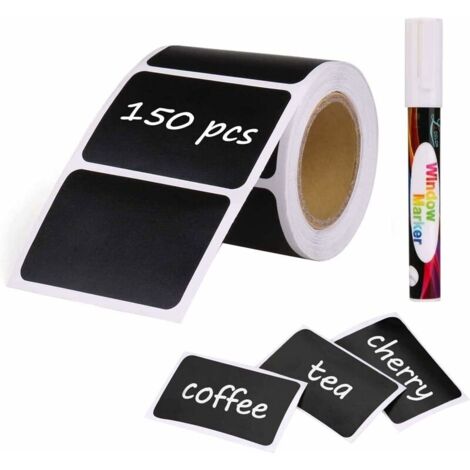 150pcs Kit d'Etiquette Autocollantes Réutilisables pour la Cuisine Organiser avec Marqueurs Craie Liquide, Étiquette Tableau Noir Amovible pour Décorer Votre Cuisine Pièce de Rangement