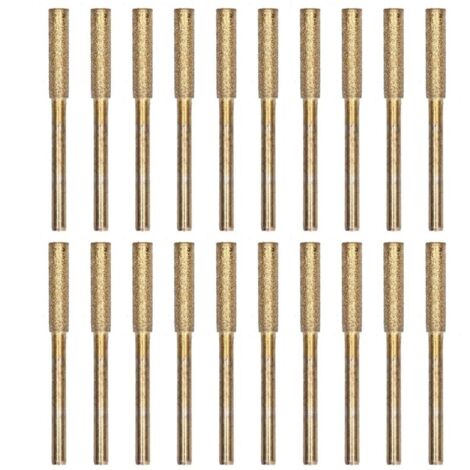 Affûteur de tronçonneuse 20 pièces, tête de meulage de bavure, Kit d'outils d'affûtage de fichiers rotatifs, or 4mm