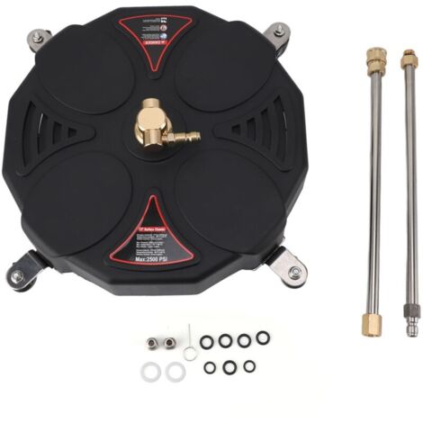 Nettoyeur de Surface pour nettoyeur haute pression de 13 pouces, accessoire avec 4 roues, 2500PSI, 1/4 pouces, prise rapide, nettoyeur de Surface pour nettoyeur haute pression (1/5)
