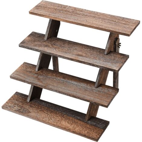 Présentoir à cupcakes en bois, rehausseurs rustiques en bois pour objets de collection décoratifs (1/5)