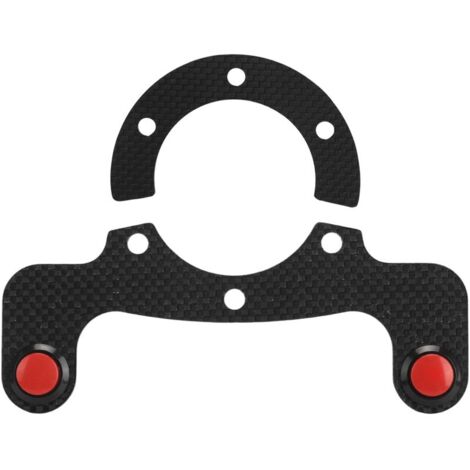 Kits de boutons de klaxon externe en Fiber de carbone, pour volant MOMO/OMP/Nardi/Sparco, 6 boulons, double bouton (1/5)