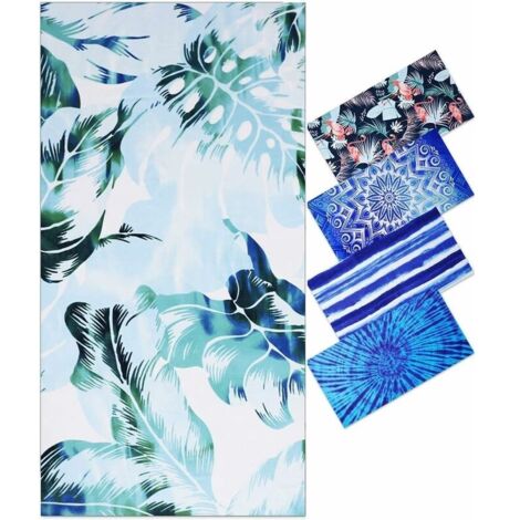 Serviette de plage microfibre anti-sable – XXL 180x90 cm – Super absorbante et à séchage rapide – Couverture de plage pour natation et sport
