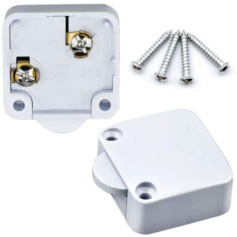 2 Pièce Interrupteur de Placard D'armoire Interrupteurs 2A/250V Interrupteur Automatique Placards pour S'applique à Divers Appareils D'éclairage et Tous Types Portes (Blanche)
