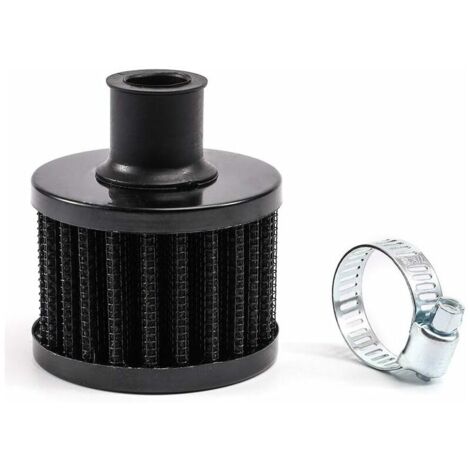 Filtres à huile à Air de moto d'interface universelle filtre d'admission d'air froid de voiture 12mm reniflard de carter de Turbo d'évent (Noir)