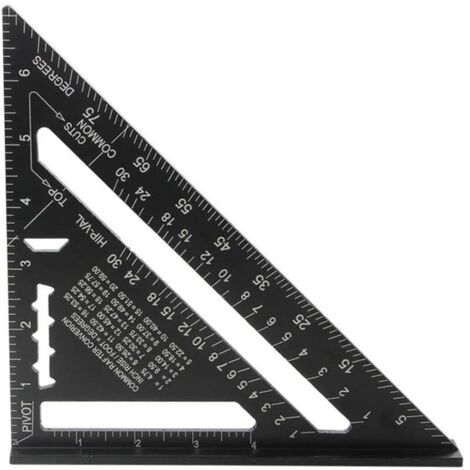 Equerre Menuisier MULTI FONCTIONS 180 mm Metal Aluminium Regle Équerre Trusquin Guide Raporteur Angle 45 90 Degres/Outillage Charpentier/Outil Traçage Guidage Menuiserie Bois