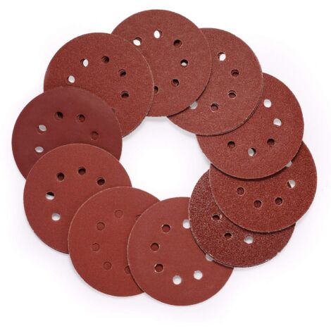 80pcs Disque De Ponçage, Disques Abrasifs 125mm Grain 8 Trous Ronds Papier Abrasif, Feuilles De Ponçage Ponceuse Papier 40/60/80/100/120/150/180/240/320/400 Pour Poncer/Polir/Dérouiller (1/5)