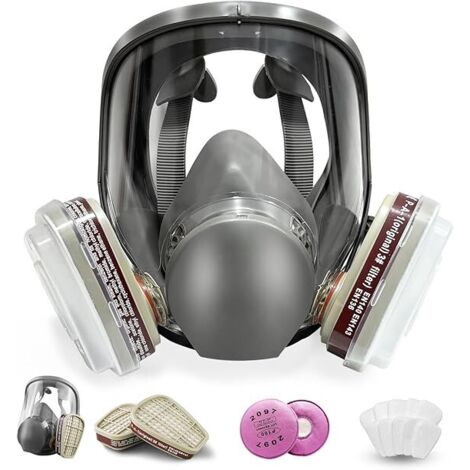 Masque Respiratoire Réutilisable avec Filtres, Masque à Gaz de Protection Respiratoire, Masque Anti Poussière pour Peinture, Soudage, Vapeurs Organiques, Ponçage, Graffiti