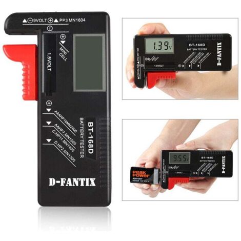 Testeur de Piles numérique,Testeur de Piles Universel,Batterie Testeur,pour AA, AAA, C, D, PP3, 9V, 1.5V, Piles Bouton - Fonctionne sans Pile,
