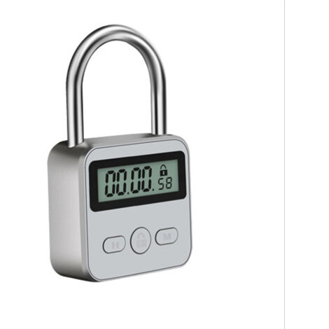 AIDUCHO Verrouillage De Temps Intelligent Brynnl Verrou De Synchronisation De 99 Heures Maximum Avec Écran Lcd Cadenas De Sécurité Rechargeable Usb Verrou De Minuterie Électronique En Métal Robuste (A (1/5)