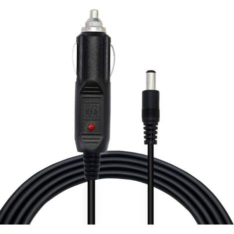 Dpzo – Câble d'alimentation allume-cigare 12V 10A – Longueur 1,5 m – Prise mâle 5,5 x 2,5 mm – Pour appareils électroniques voiture, camion, bus
